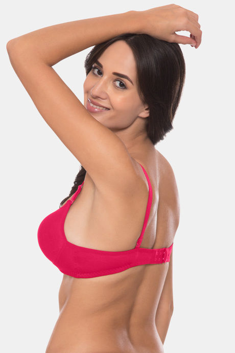 Komli Padded Non-Wired 3/4Th Coverage T-Shirt Bra - Dark Pink — image 4